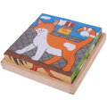 Bigjigs Toys Obrázkové kocky kubusy - Farma 16 ks, 4, hračky pre deti