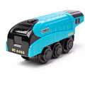 Bigjigs Rail Drevené vláčiky - Elektrická lokomotíva modrá Mallard, 1, hračky pre deti