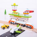 Bigjigs Rail Drevená vláčikodráha - Doprava 122 ks, 5, hračky pre deti