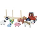 Vilac Drevený traktor so zvieratkami na nasadzovanie, 7349 hračky pre deti