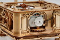 RoboTime Drevené 3D mechanické puzzle Gramofón, 4 hračky pre deti