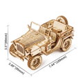 RoboTime Drevené 3D puzzle Vojenský jeep, 5 hračky pre deti