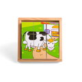 Bigjigs Toys Drevené obrázkové kocky kubusy - Zvieratká 9 kociek, 1, hračky