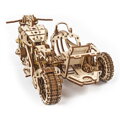 Ugears 3D mechanické puzzle - UGR-10 Motorka Scrambler s vozíkom 380 ks, 9, hračky
