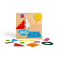 Bigjigs Toys Drevená šnurovacia hra Geometrické tvary, 7, hry pre deti