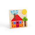 Bigjigs Toys Drevená šnurovacia hra Geometrické tvary, 2, hry pre deti