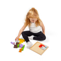 Bigjigs Toys Drevené puzzle bloky so zvieratkami safari, 11, hry pre deti