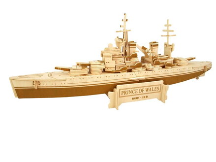 Woodcraft Drevené 3D puzzle Bojová loď Prince of Wales P216