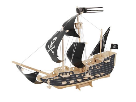 Woodcraft Drevené 3D puzzle Pirátská loď čierna P217