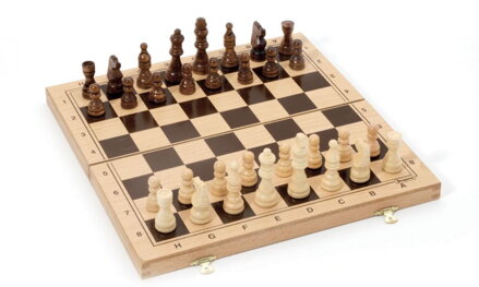 Drevený šach v skladacom boxe
