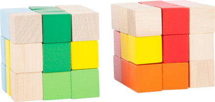 Drevená farebná skladacia kocka 1 ks