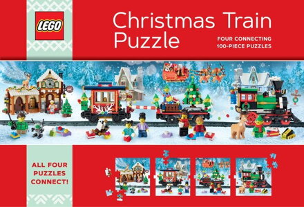 Chronicle Books Puzzle LEGO® Vianočné puzzle vlak 4x100 dielikov