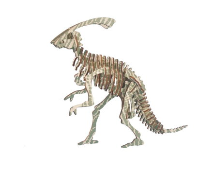 Woodcraft Drevené 3D puzzle Parasaurolophus farebný