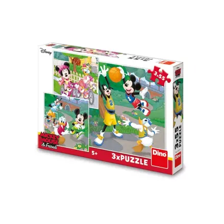 Dino Puzzle Mickey a Minnie Športovci 3x55 dielikov