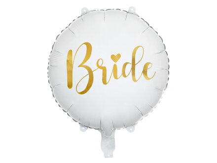 Fóliový balón Bride 45 cm, biely