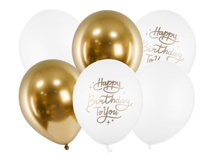 Balóny 30 cm, Happy Birthday To You 6 ks