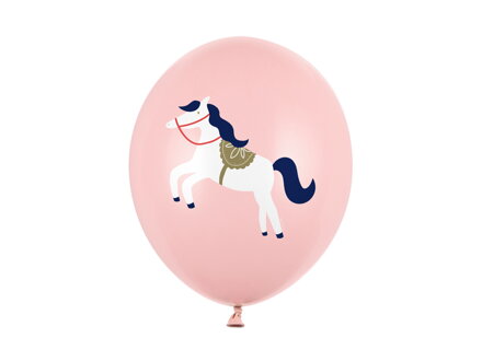 Balóny 30 cm, Malý koník, pastelová bledoružová 6 ks