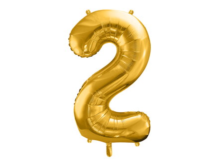 Fóliový balón Číslo ''2'', 86 cm, zlatý