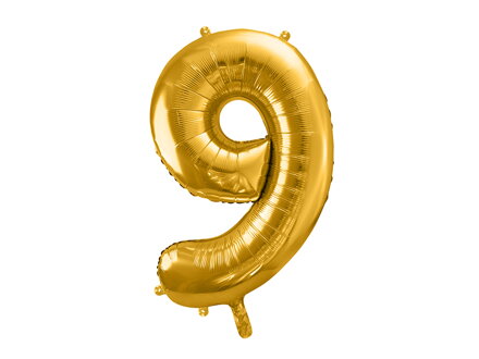 Fóliový balón Číslo ''9'', 86 cm, zlatý