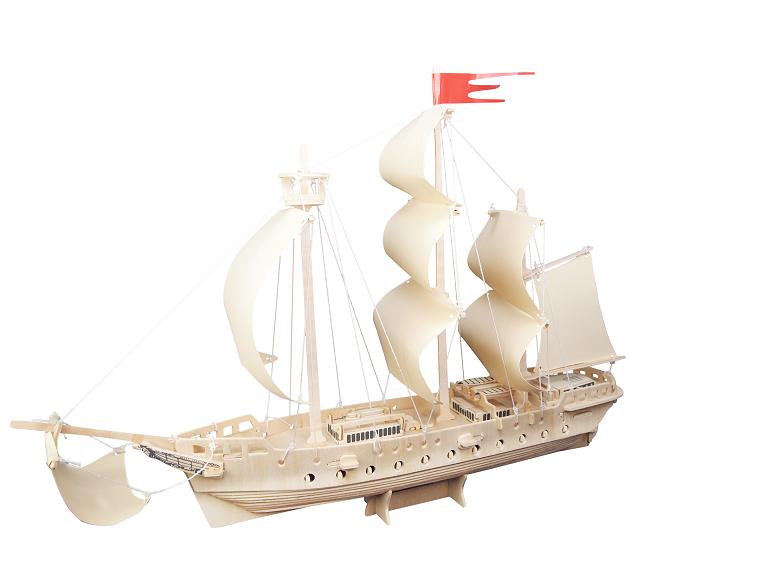 E-shop Woodcraft Drevené 3D puzzle Plachetnica 3 prírodná PP218