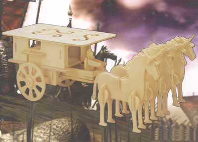 Woodcraft Drevené 3D puzzle Povoz GP096