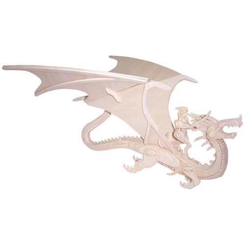 E-shop Woodcraft Drevené 3D puzzle Drak a rytier M042