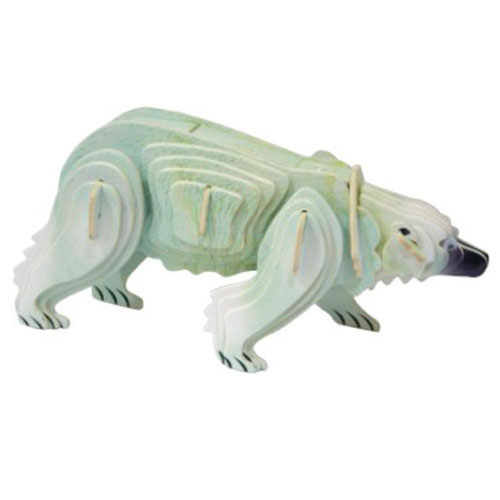 Woodcraft Drevené 3D puzzle Ľadový medveď farebný MC023