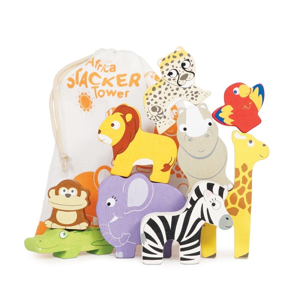 E-shop Le Toy Van Petilou Skladacia veža Afrika 9 ks