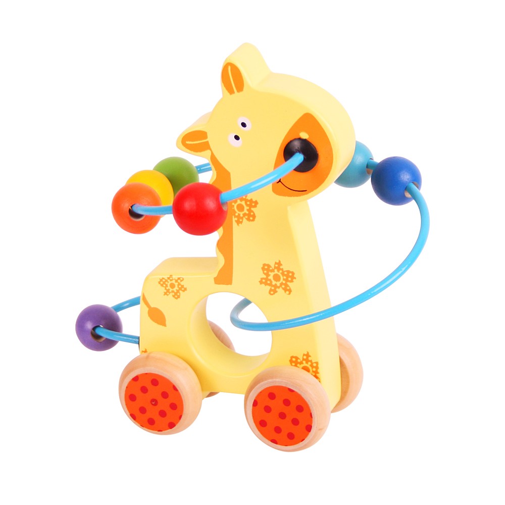 E-shop Bigjigs Toys Motorický labyrint na kolieskach - Žirafa