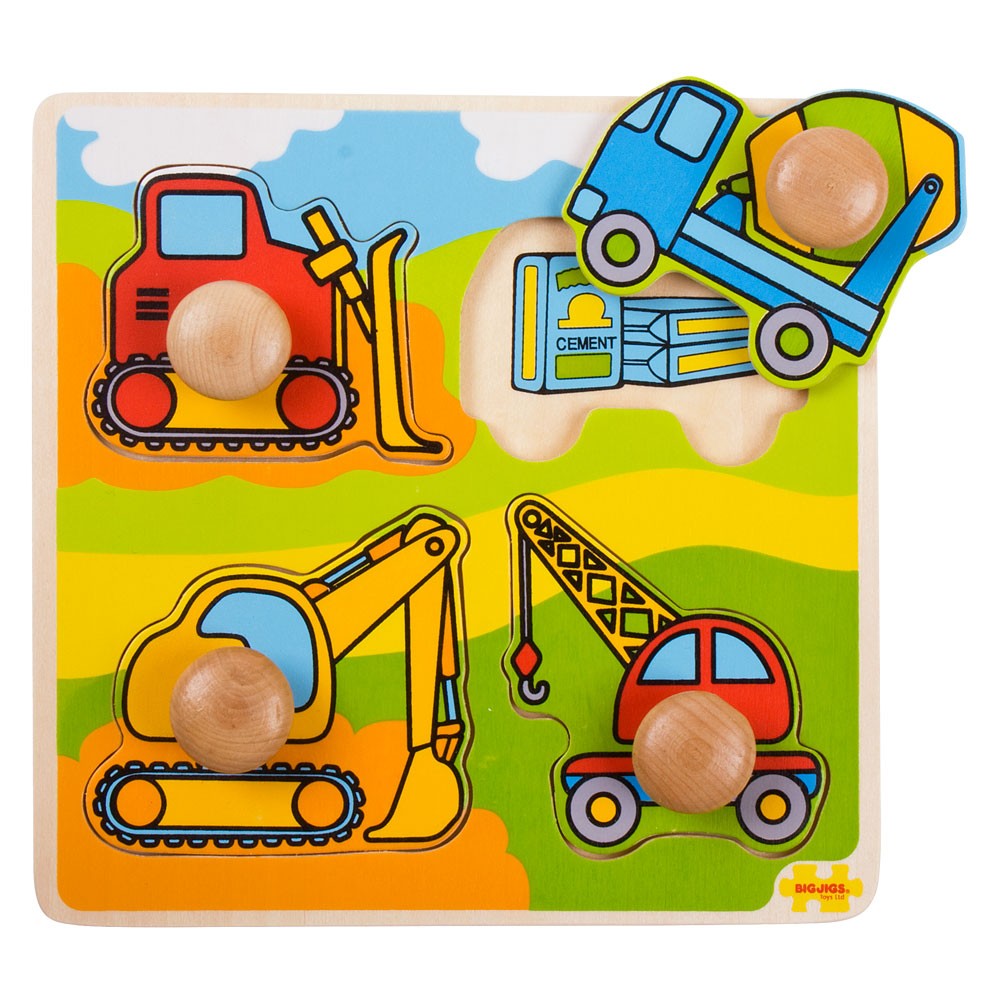 E-shop Bigjigs Toys Moje prvé vkladacie puzzle - Stavebné stroje