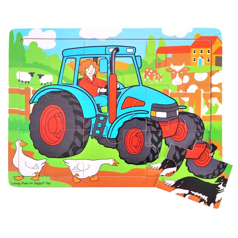 E-shop Bigjigs Toys Puzzle Traktor 9 ks