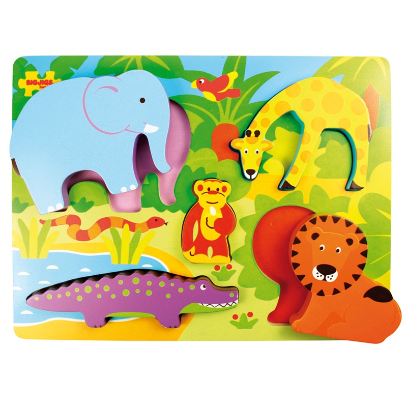 E-shop Bigjigs Toys Drevené vkladacie puzzle Safari
