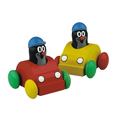 E-shop Detoa Drevený Krtko v autíčku - pískajúci 1ks
