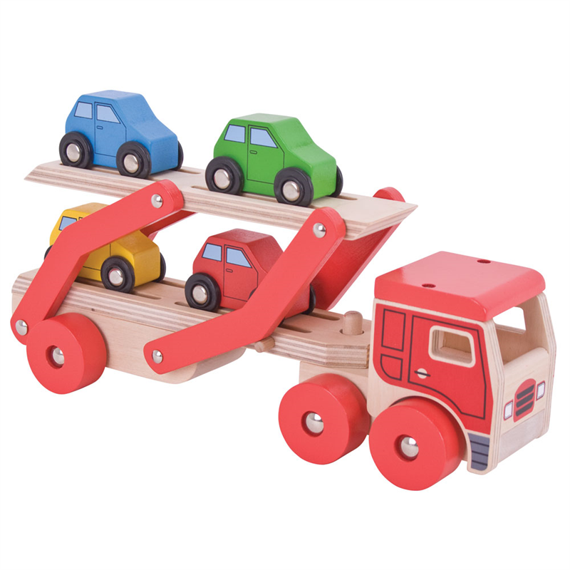 E-shop Bigjigs Toys Drevený kamión s autami