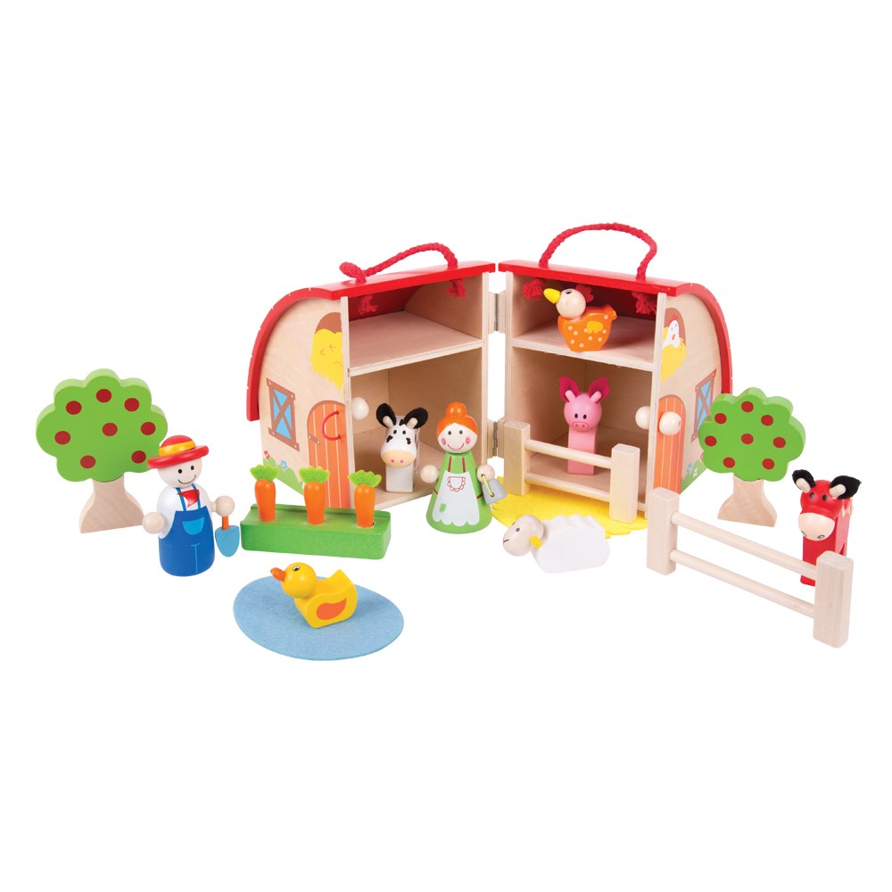 E-shop Bigjigs Toys Drevený hrací set Farma