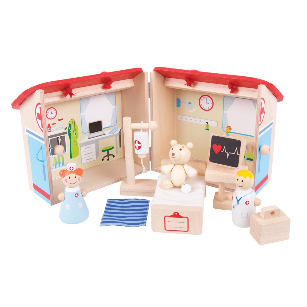 E-shop Bigjigs Toys Drevený hrací set Nemocnica