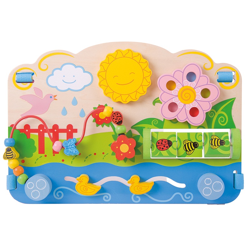 E-shop Bigjigs Toys Drevená aktívna doska Kvety