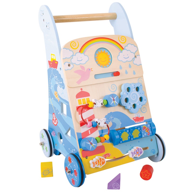 E-shop Bigjigs Toys Drevené aktívne chodítko - More