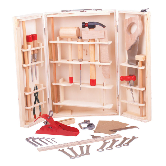 E-shop Bigjigs Toys Drevený kufrík s náradím Junior