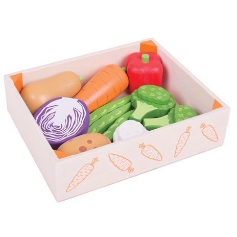 E-shop Bigjigs Toys Drevená prepravka so zeleninou
