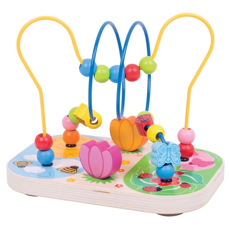 E-shop Bigjigs Toys Drevený motorický labyrint Lúka