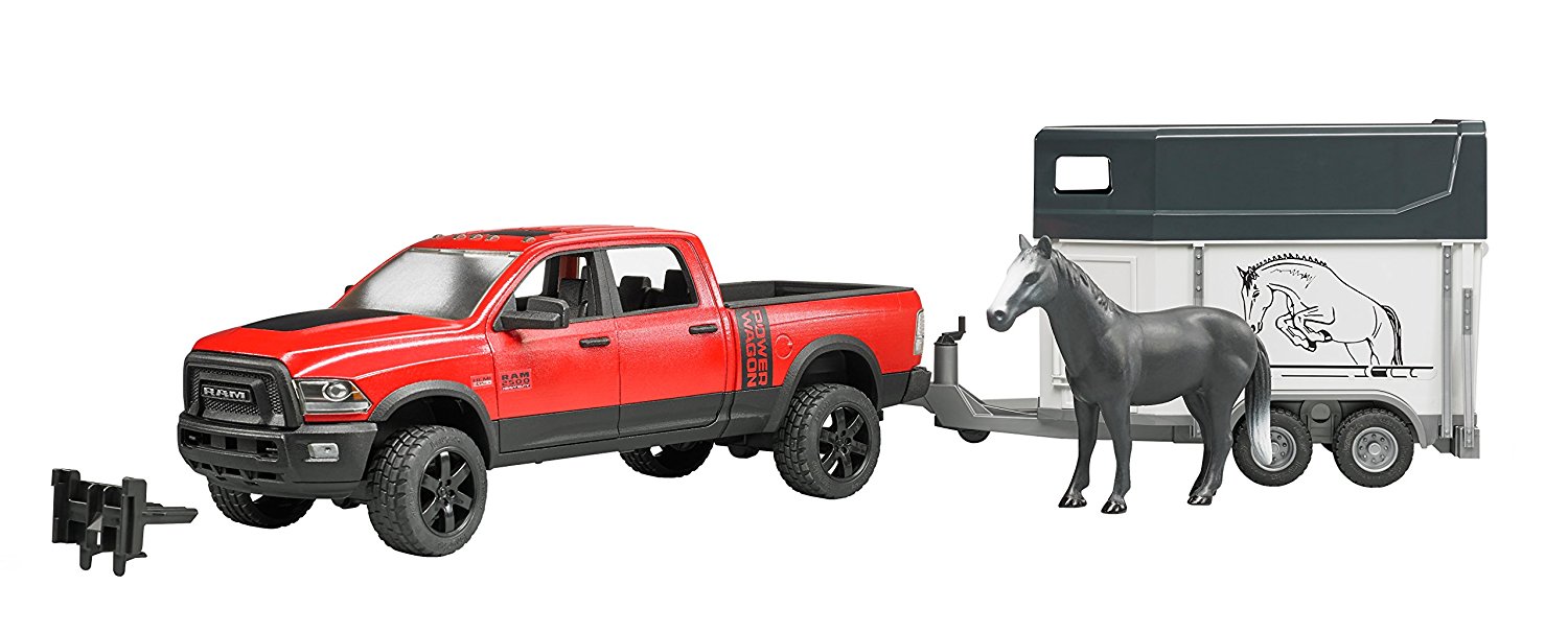 E-shop Bruder 2501 Terénne auto RAM s prepravníkom na kone a figúrkou koňa