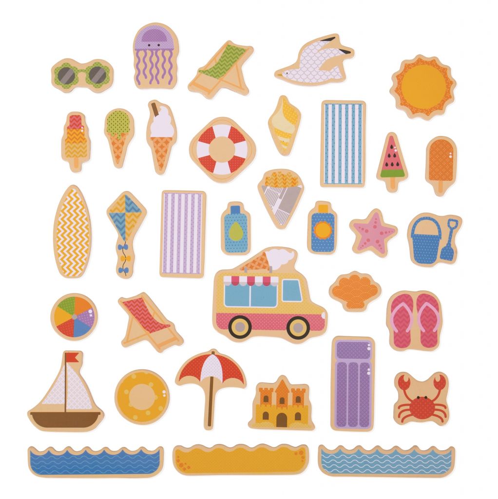E-shop Bigjigs Toys Magnetky Prázdniny pri mori 35 ks