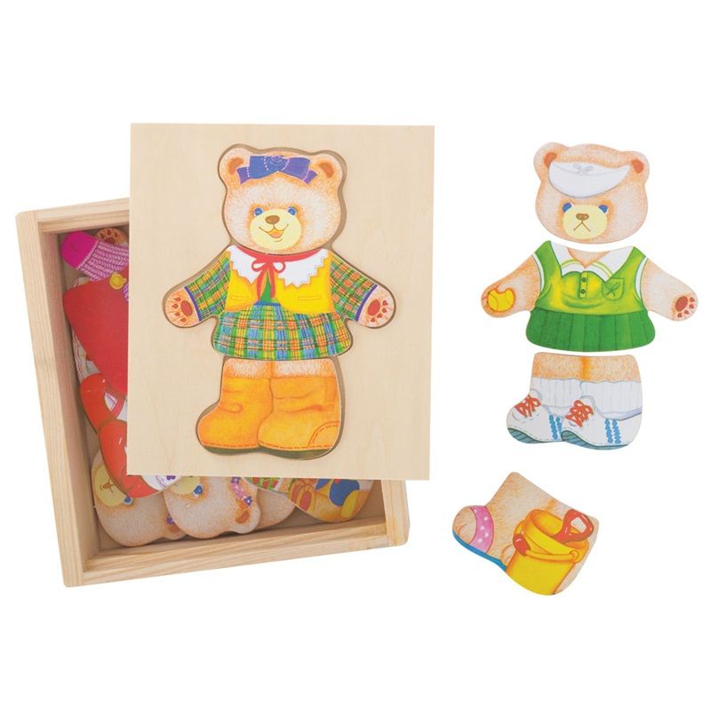 E-shop Bigjigs Toys Drevené obliekacie puzzle - Pani Medvedica