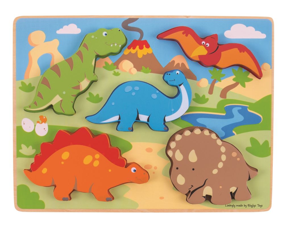 E-shop Bigjigs Toys Vkladacie puzzle - Dinosaury
