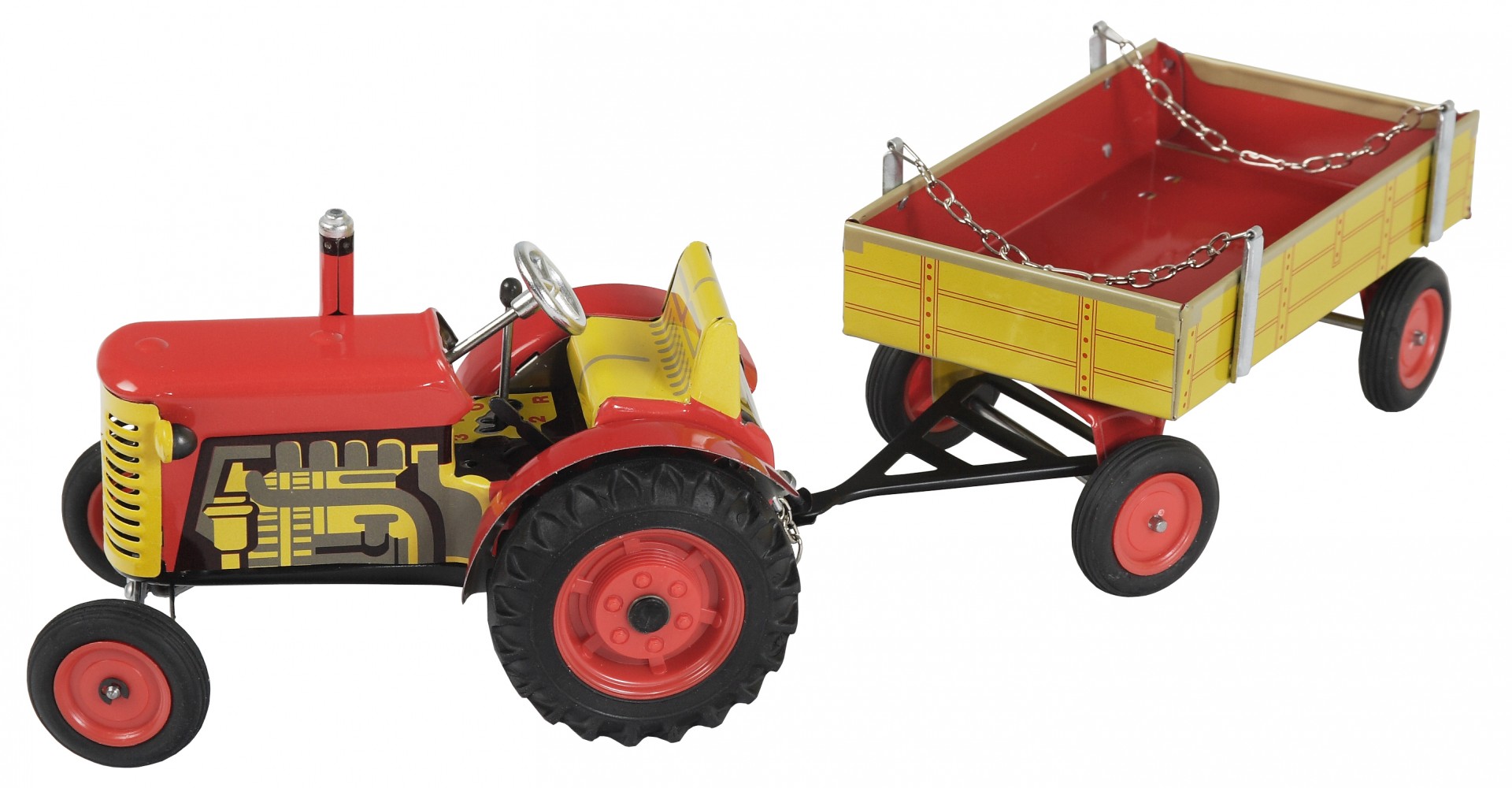 Kovap Traktor Zetor s prívesom červený