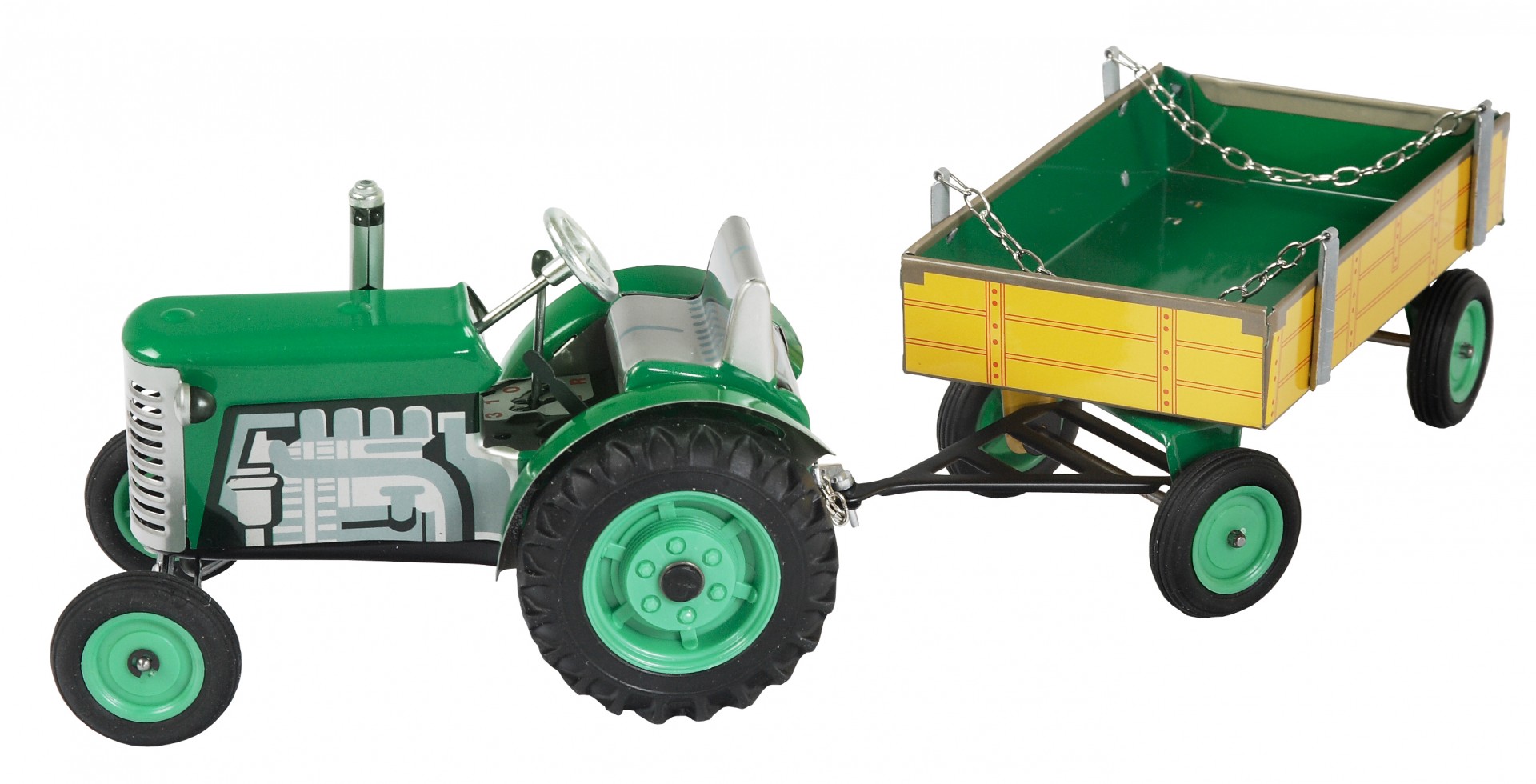 Kovap Traktor Zetor s prívesom zelený