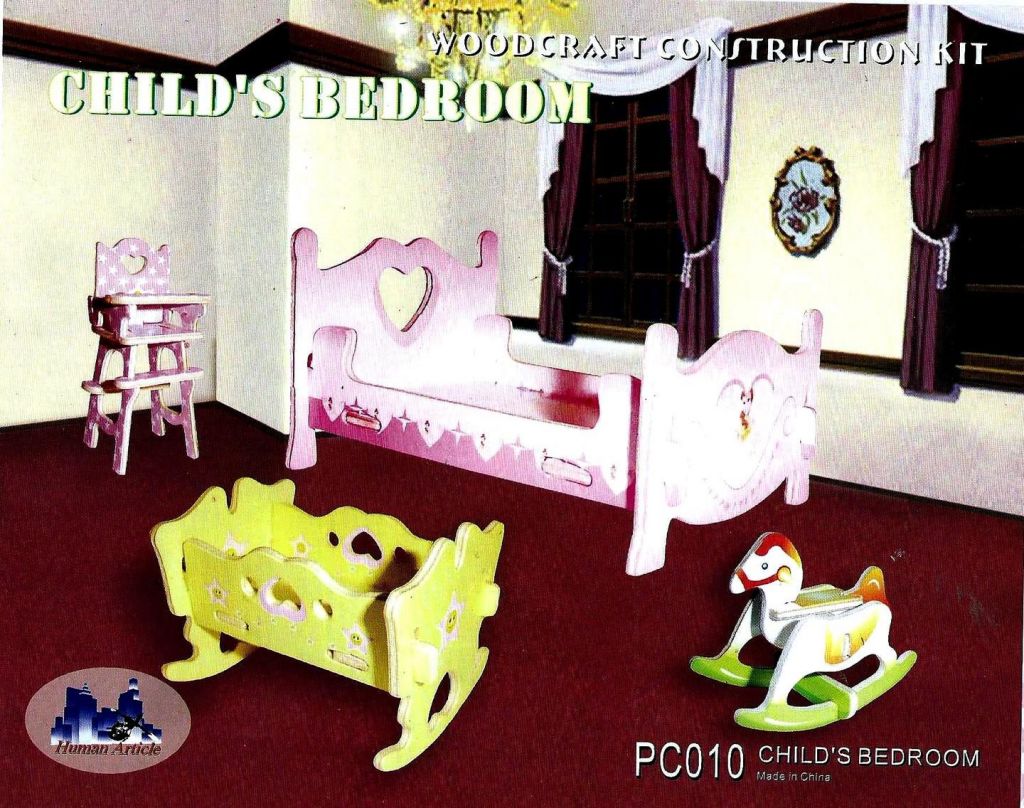 E-shop Woodcraft Drevené 3D puzzle Detská izba farebná PC010