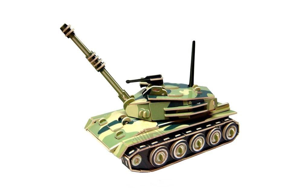 E-shop Woodcraft Drevené 3D puzzle Tank farebný PC050