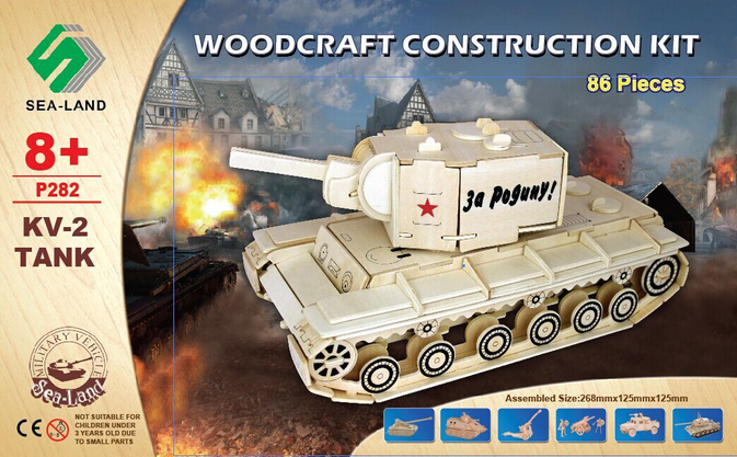 E-shop Woodcraft Drevené 3D puzzle Tank KV-2 P282